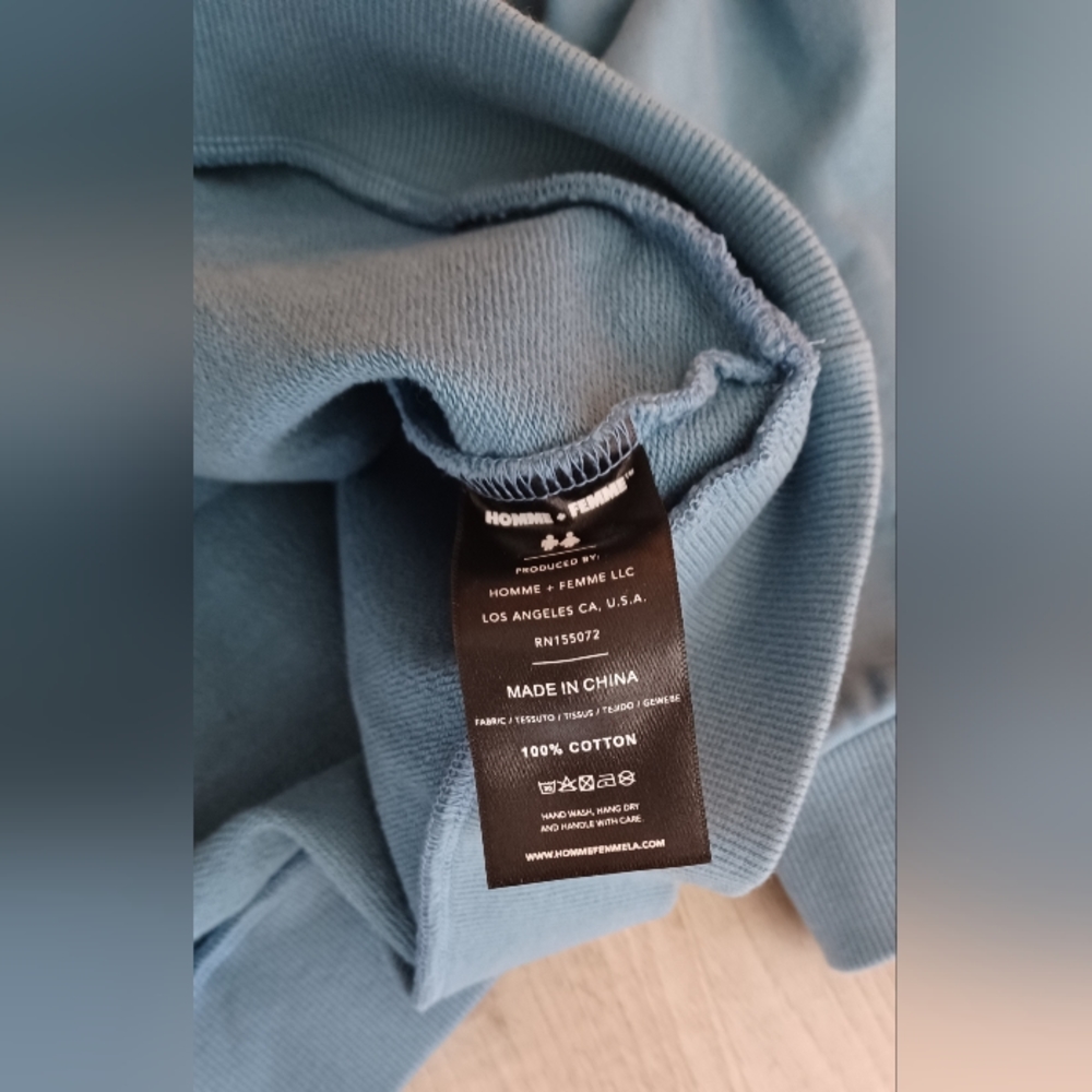 Homme+Femme Collegiate Varsity Crew-neck Teal Unisex Size Double XL - Picture 3 of 4